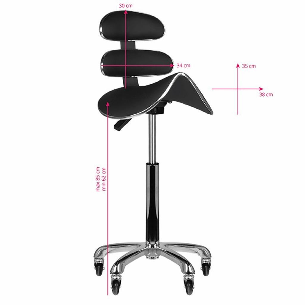 Kényelmes és ergonomikus háttámlás kozmetikai/fodrász szék (fekete)